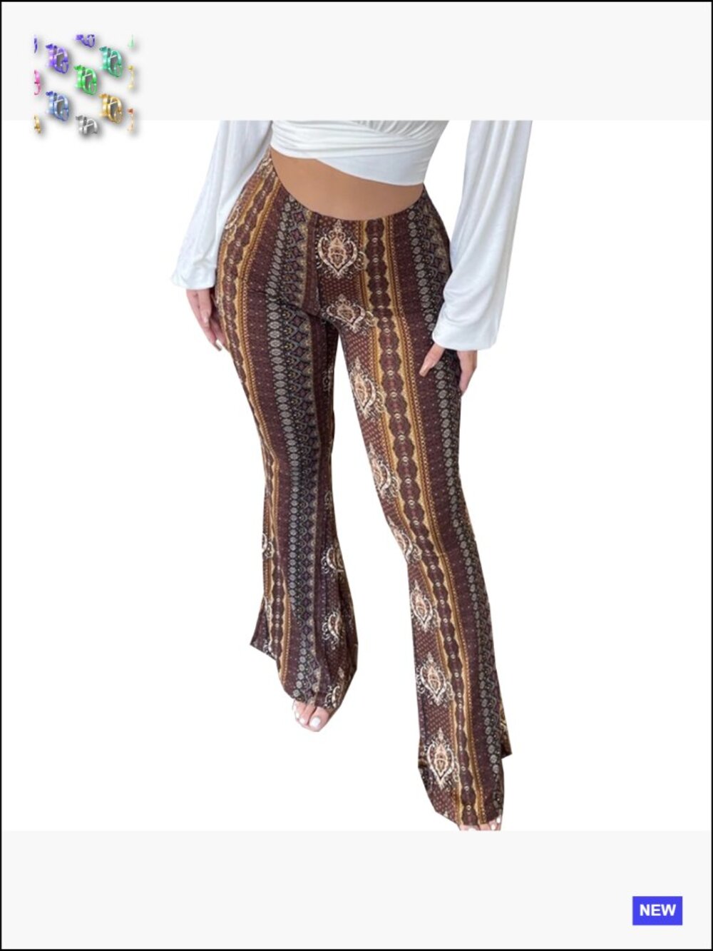 Flare Yoga Leggings High Waisted Wide Leg Bell Bottom Pants Boho Palazzo - Picture 4 of 4